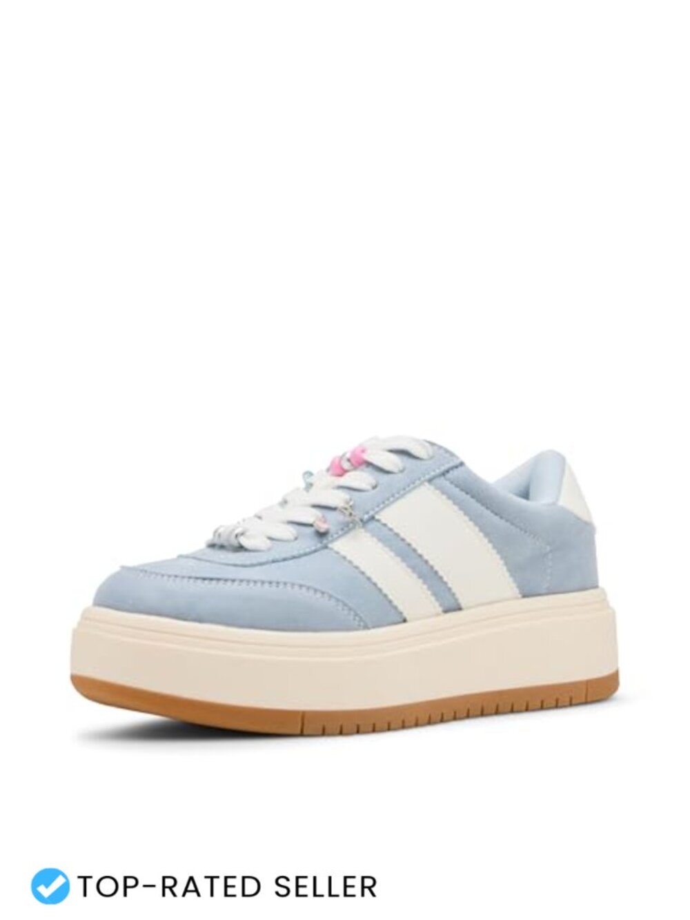 Madden Girl Women's Striped Fashion Low Top Lace-Up Sneakers Slip Resistant